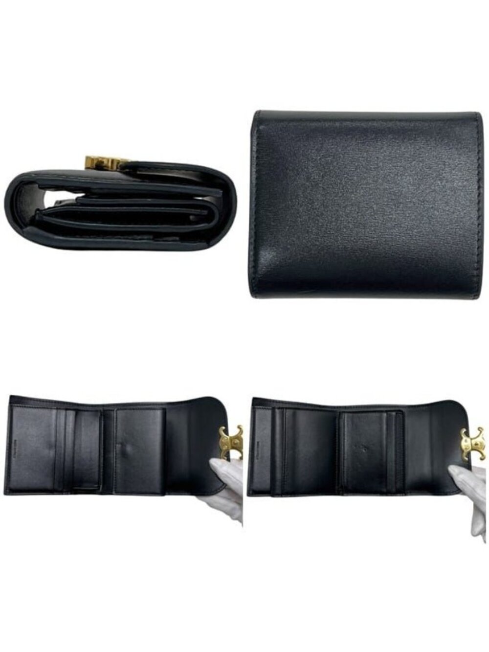 Celine Trifold Wallet Small Flap Black - Picture 2 of 10